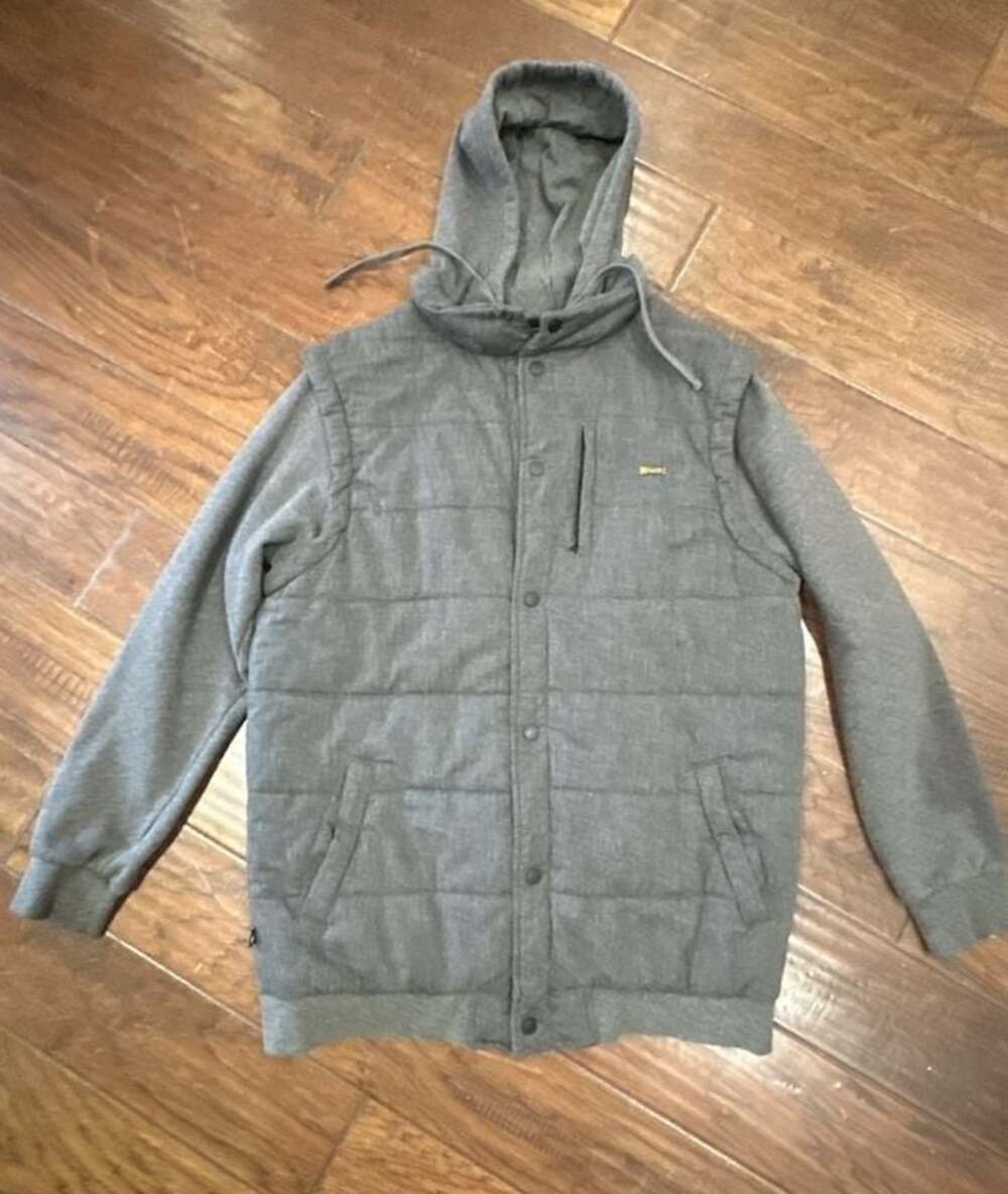 Matix Asher Quilted Hoodie Jacket Grey Men's XL